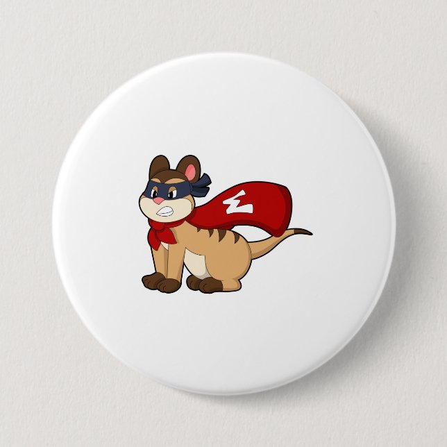 Meerkat as Hero with Mask 7.5 Cm Round Badge (Front)