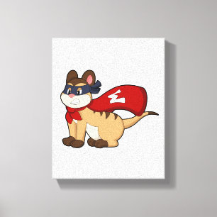 Meerkat as Hero with Mask Canvas Print