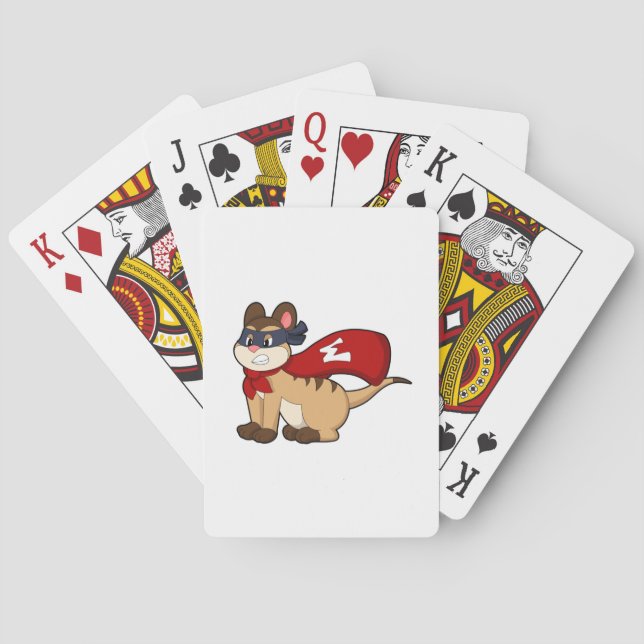 Meerkat as Hero with Mask Playing Cards (Back)