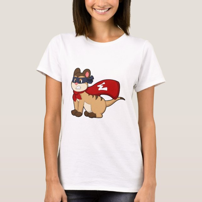 Meerkat as Hero with Mask T-Shirt (Front)