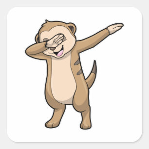 Meerkat as Hip Hop Dance Dab Square Sticker