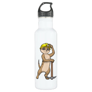 Meerkat as Miner with Pickaxe 710 Ml Water Bottle