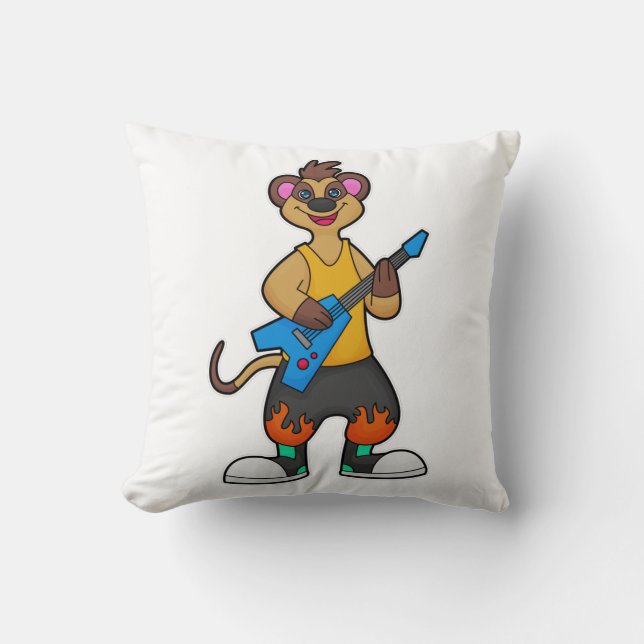 Meerkat as Musician with Guitar Cushion (Front)