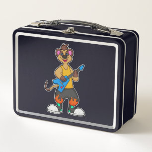 Meerkat as Musician with Guitar Metal Lunch Box