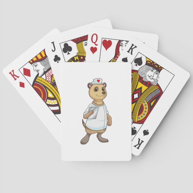 Meerkat as Nurse with Heart Playing Cards (Back)