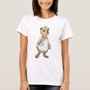 Meerkat as Nurse with Heart T-Shirt