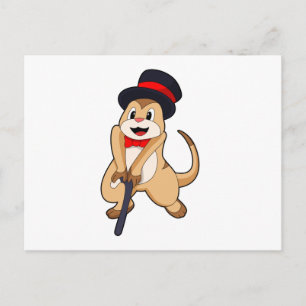 Meerkat as Pensioner with Walking stick Postcard