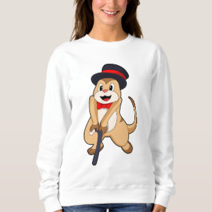 Meerkat as Pensioner with Walking stick Sweatshirt
