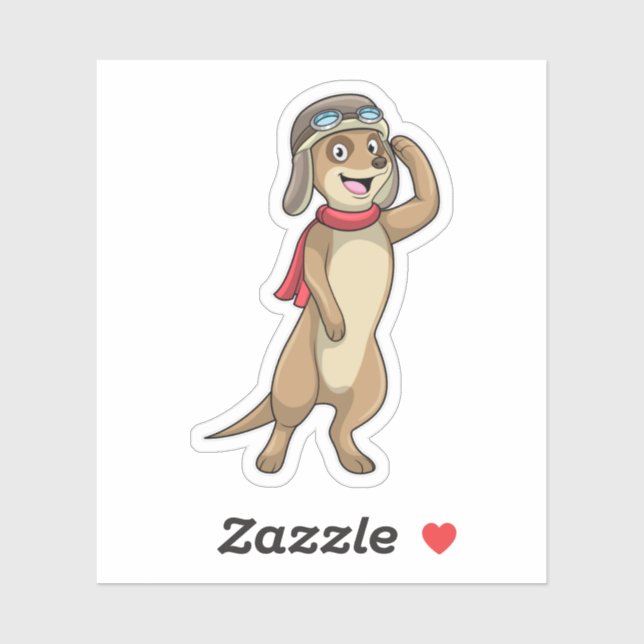 Meerkat as Pilot with Pilot hat (Sheet)