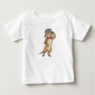 Meerkat as Pilot with Pilot hat Baby T-Shirt