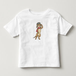 Meerkat as Pilot with Pilot hat Toddler T-Shirt