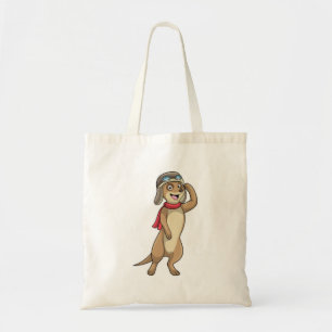 Meerkat as Pilot with Pilot hat Tote Bag