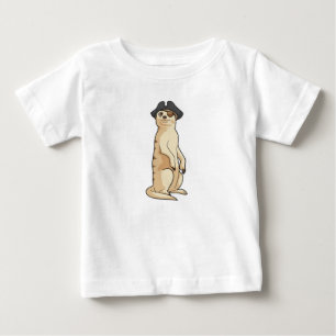 Meerkat as Pirate with Pirate hat Baby T-Shirt