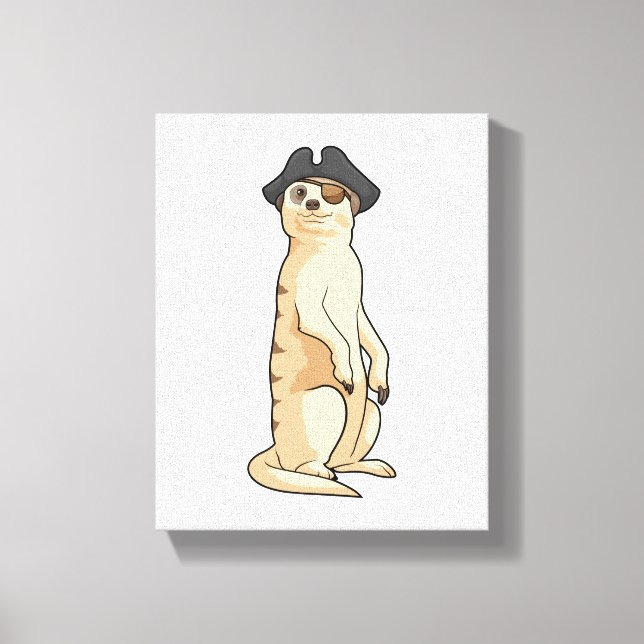 Meerkat as Pirate with Pirate hat Canvas Print (Front)