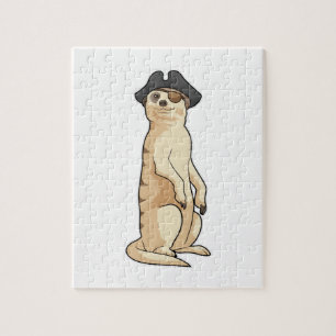Meerkat as Pirate with Pirate hat Jigsaw Puzzle