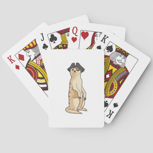 Meerkat as Pirate with Pirate hat Playing Cards (Back)