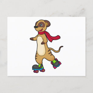 Meerkat as Skater with Roller skates Postcard