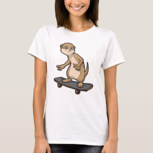 Meerkat as Skater with Skateboard T-Shirt