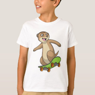 Meerkat as Skater with Skateboard T-Shirt