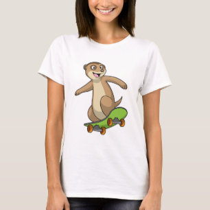 Meerkat as Skater with Skateboard T-Shirt