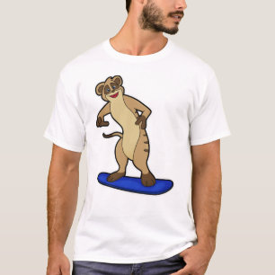 Meerkat as Snowboarder with Snowboard T-Shirt