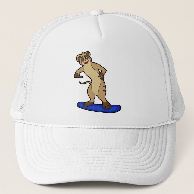 Meerkat as Snowboarder with Snowboard Trucker Hat (Front)
