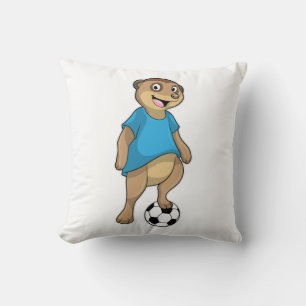 Meerkat as Soccer player with Soccer Cushion