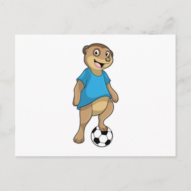 Meerkat as Soccer player with Soccer Postcard (Front)
