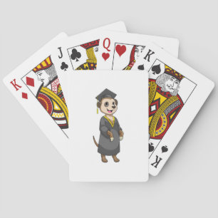 Meerkat as Student with Diploma Playing Cards