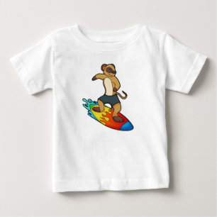 Meerkat as Surfer with Surfboard Baby T-Shirt