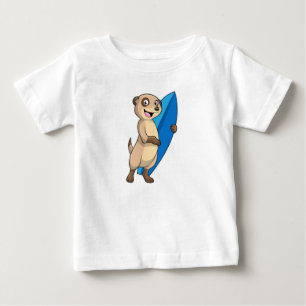 Meerkat as Surfer with Surfboard Baby T-Shirt