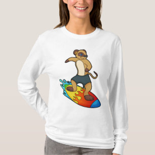 Meerkat as Surfer with Surfboard T-Shirt