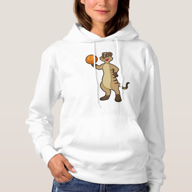 Meerkat at Basketball Sports Hoodie (Front)