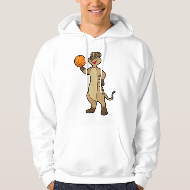 Meerkat at Basketball Sports Hoodie (Front)