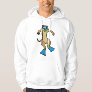 Meerkat at Diving with Swimming goggles Hoodie