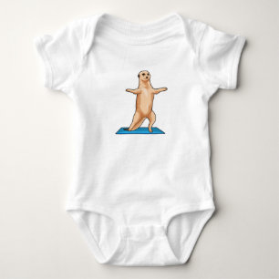 Meerkat at Fitness Stretching exercise Baby Bodysuit