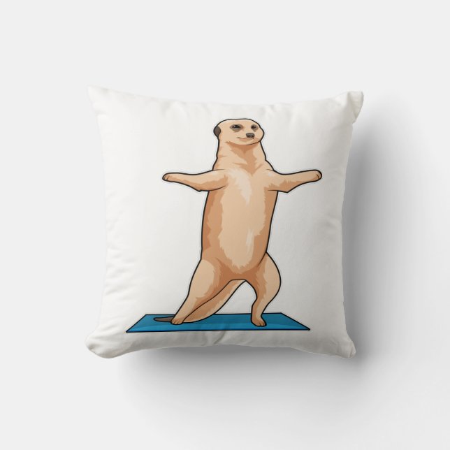 Meerkat at Fitness Stretching exercise Cushion (Front)
