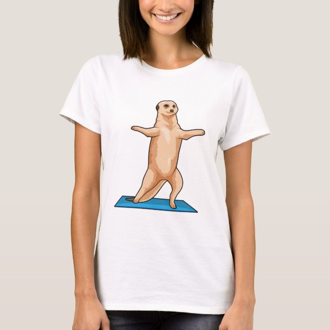 Meerkat at Fitness Stretching exercise T-Shirt (Front)