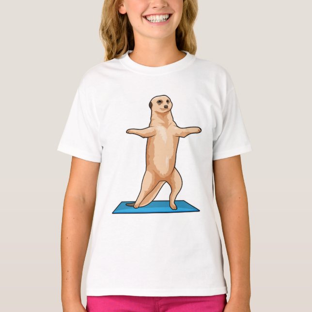 Meerkat at Fitness Stretching exercise T-Shirt (Front)