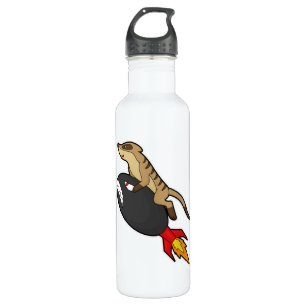 Meerkat at Flying with Rocket 710 Ml Water Bottle