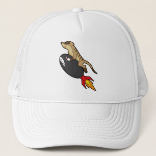 Meerkat at Flying with Rocket Trucker Hat