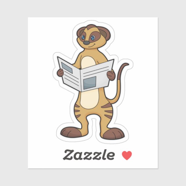 Meerkat at Reading a Newspaper (Sheet)
