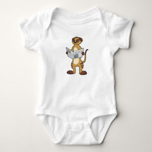 Meerkat at Reading a Newspaper Baby Bodysuit