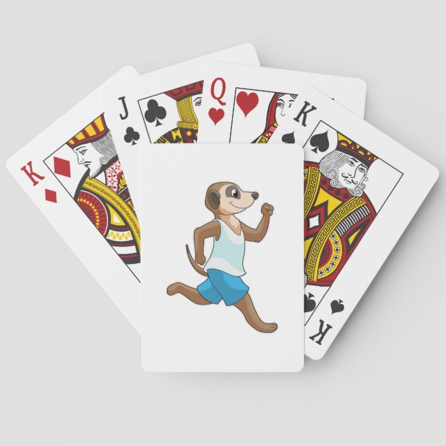 Meerkat at Running Sports Playing Cards (Back)