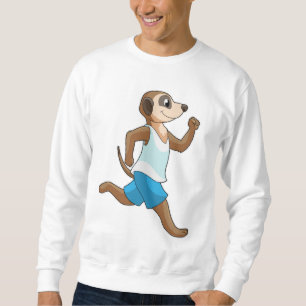 Meerkat at Running Sports Sweatshirt
