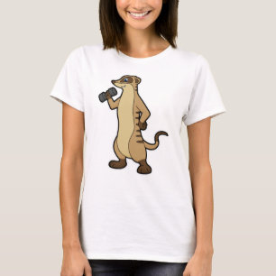 Meerkat at Strength training with Dumbbell T-Shirt