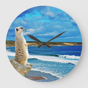 Meerkat At The Beach, Large Clock