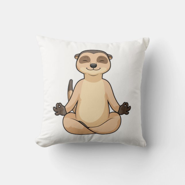 Meerkat at Yoga Meditation Cushion (Front)