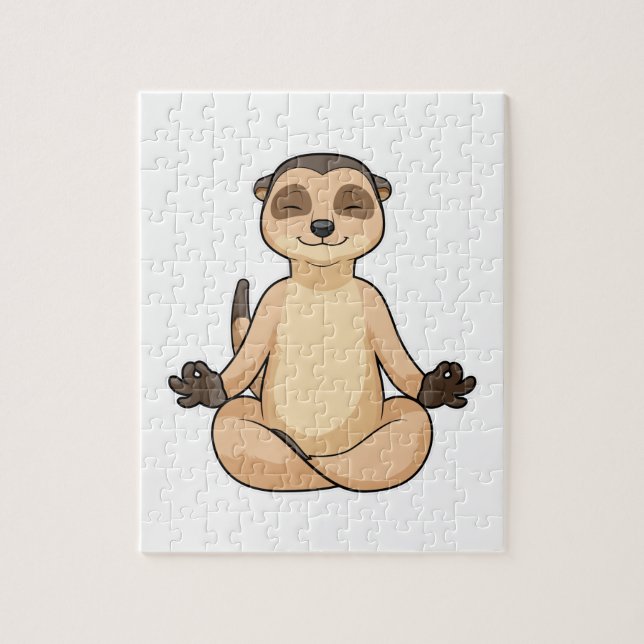 Meerkat at Yoga Meditation Jigsaw Puzzle (Vertical)