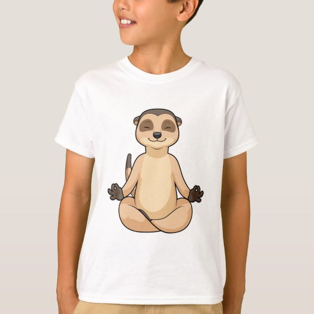Meerkat at Yoga Meditation T-Shirt (Front)